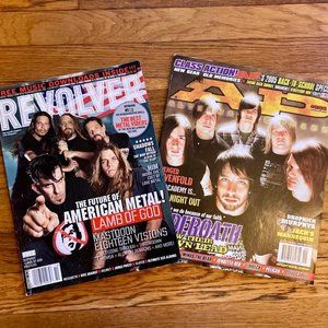 Set of Two Associated Press and Revolver Magazines Underoath Lamb of God